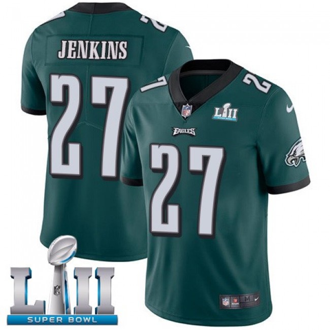 Philadelphia Eagles #27 Malcolm Jenkins Midnight Green Team Color Super Bowl LII Youth Stitched NFL Vapor Untouchable Limited Jersey