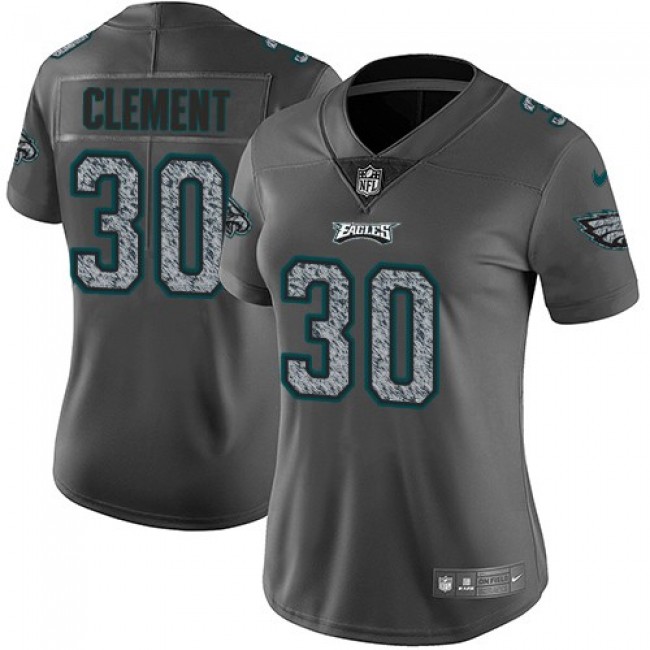 Women's Eagles #30 Corey Clement Gray Static Stitched NFL Vapor Untouchable Limited Jersey