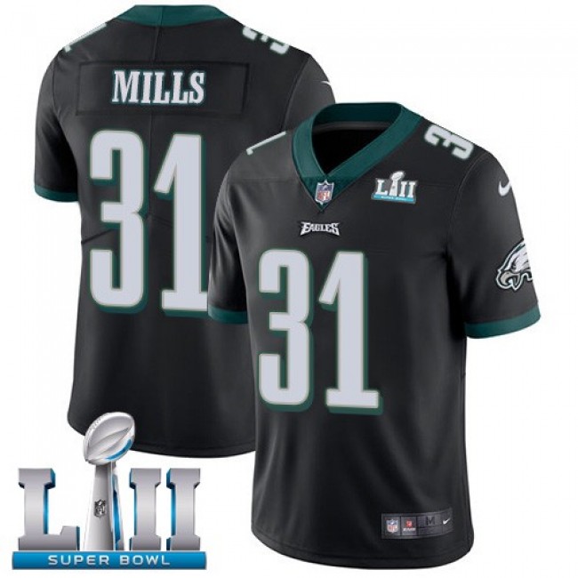 Philadelphia Eagles #31 Jalen Mills Black Alternate Super Bowl LII Youth Stitched NFL Vapor Untouchable Limited Jersey