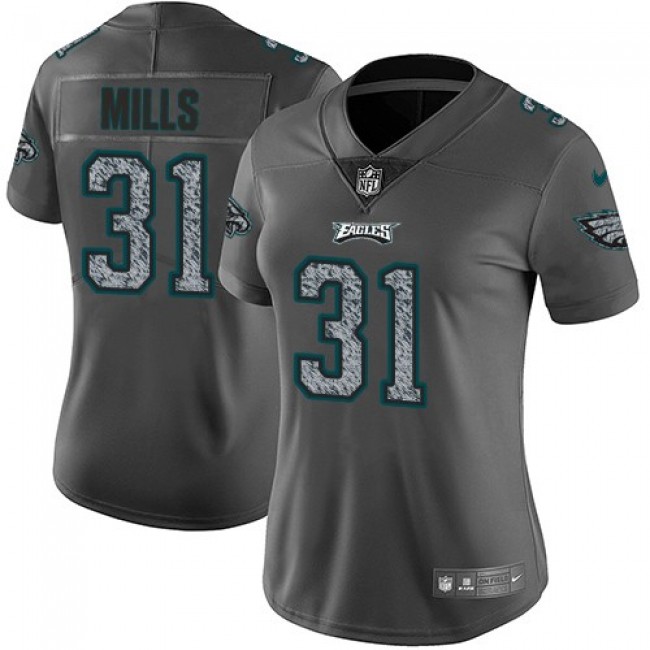 Women's Eagles #31 Jalen Mills Gray Static Stitched NFL Vapor Untouchable Limited Jersey