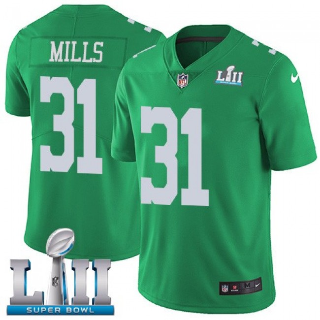 Nike Eagles #31 Jalen Mills Green Super Bowl LII Men's Stitched NFL Limited Rush Jersey
