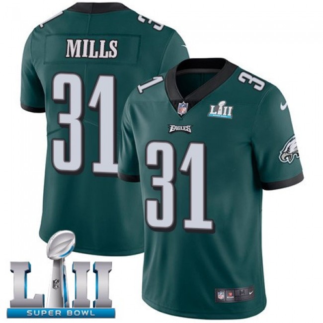 Nike Eagles #31 Jalen Mills Midnight Green Team Color Super Bowl LII Men's Stitched NFL Vapor Untouchable Limited Jersey