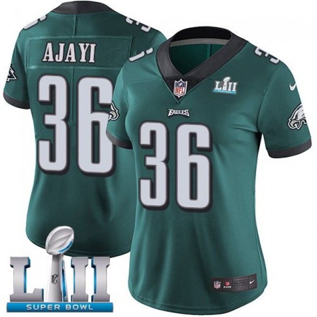 Women's Eagles #36 Jay Ajayi Midnight Green Team Color Super Bowl LII Stitched NFL Vapor Untouchable Limited Jersey