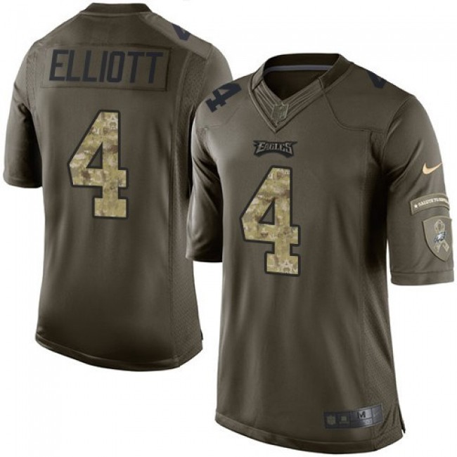 Philadelphia Eagles #4 Jake Elliott Green Youth Stitched NFL Limited 2015 Salute to Service Jersey