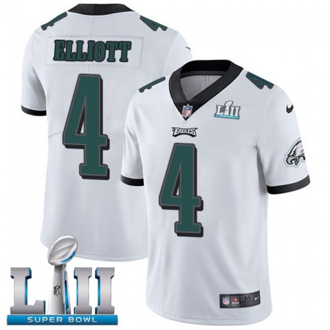 Nike Eagles #4 Jake Elliott White Super Bowl LII Men's Stitched NFL Vapor Untouchable Limited Jersey
