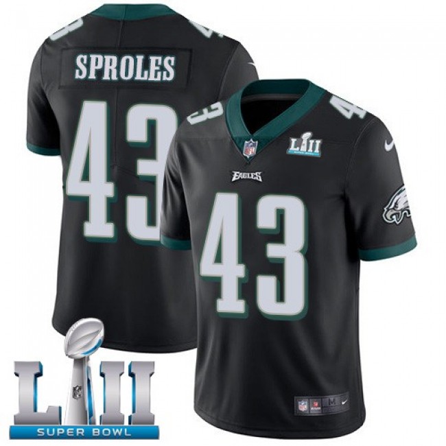 Philadelphia Eagles #43 Darren Sproles Black Alternate Super Bowl LII Youth Stitched NFL Vapor Untouchable Limited Jersey