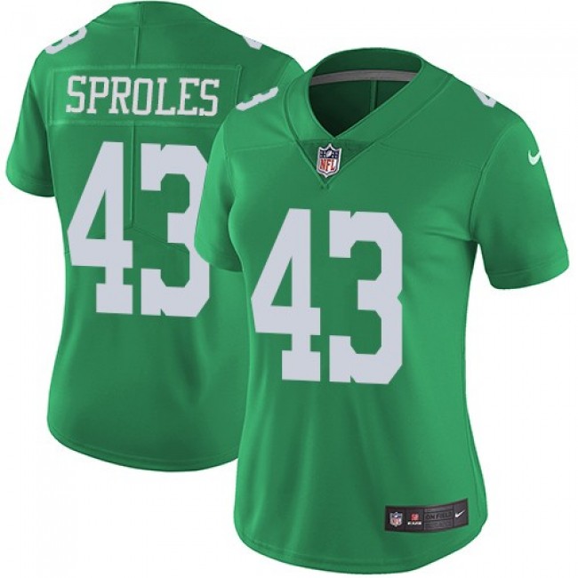Women's Eagles #43 Darren Sproles Green Stitched NFL Limited Rush Jersey
