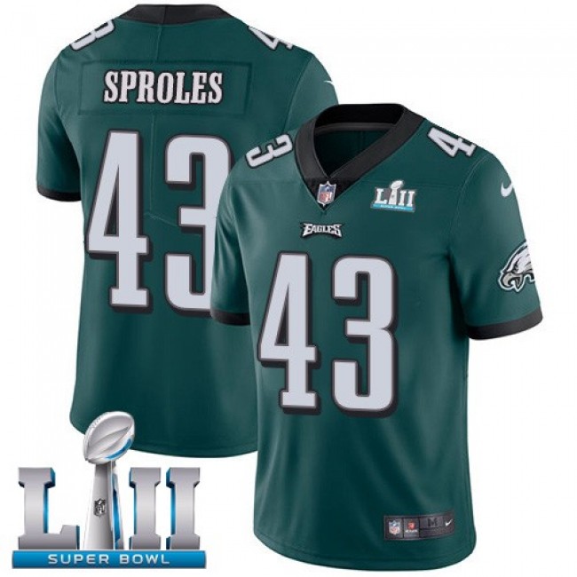 Philadelphia Eagles #43 Darren Sproles Midnight Green Team Color Super Bowl LII Youth Stitched NFL Vapor Untouchable Limited Jersey