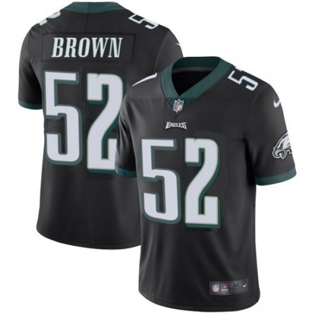 Nike Eagles #52 Asantay Brown Black Alternate Men's Stitched NFL Vapor Untouchable Limited Jersey