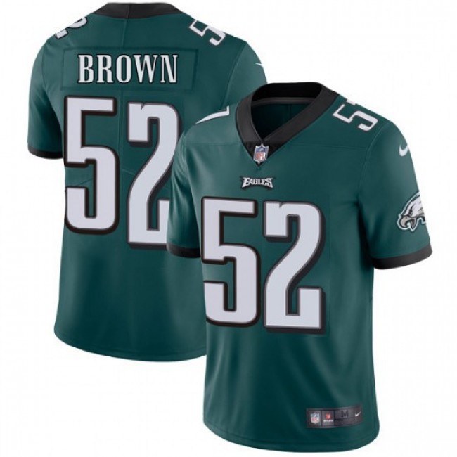 Nike Eagles #52 Asantay Brown Midnight Green Team Color Men's Stitched NFL Vapor Untouchable Limited Jersey