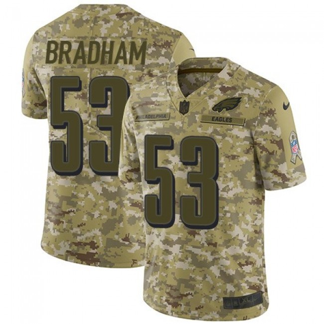 Nike Eagles #53 Nigel Bradham Camo Men's Stitched NFL Limited 2018 Salute To Service Jersey