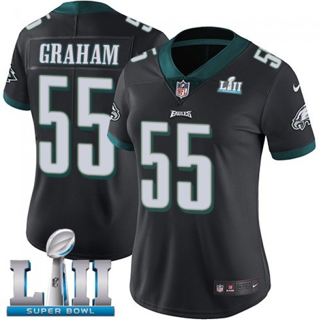 Women's Eagles #55 Brandon Graham Black Alternate Super Bowl LII Stitched NFL Vapor Untouchable Limited Jersey