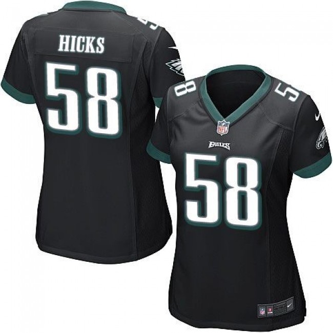 Women's Eagles #58 Jordan Hicks Black Alternate Stitched NFL New Elite Jersey