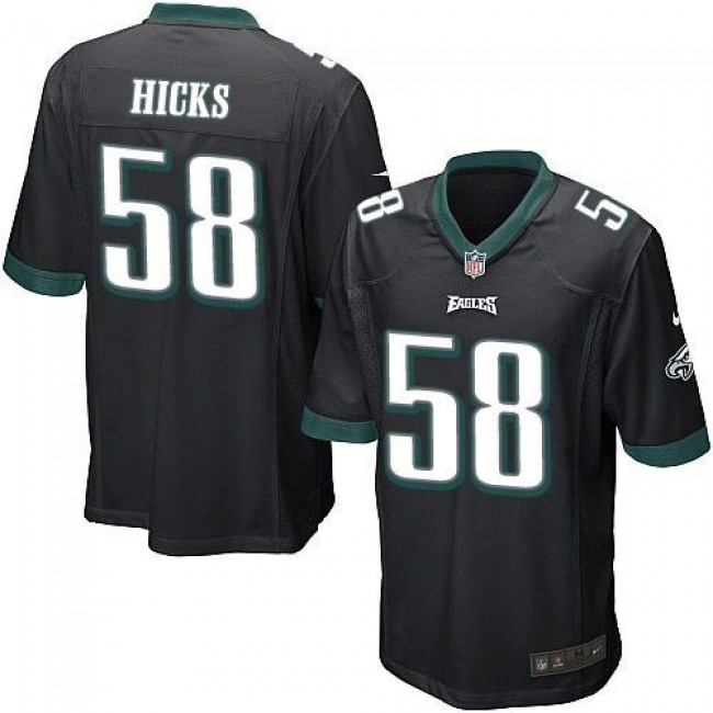 Philadelphia Eagles #58 Jordan Hicks Black Alternate Youth Stitched NFL New Elite Jersey