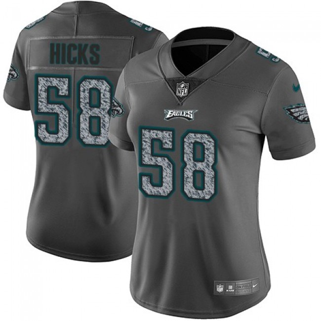 Women's Eagles #58 Jordan Hicks Gray Static Stitched NFL Vapor Untouchable Limited Jersey