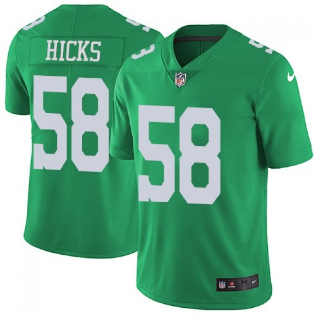 Philadelphia Eagles #58 Jordan Hicks Green Youth Stitched NFL Limited Rush Jersey