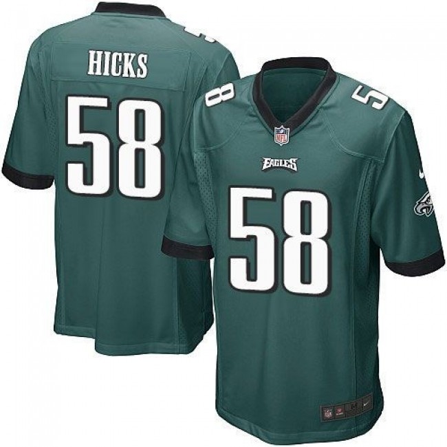 Philadelphia Eagles #58 Jordan Hicks Midnight Green Team Color Youth Stitched NFL New Elite Jersey