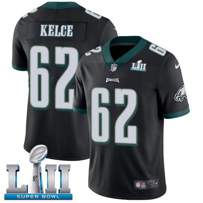 Philadelphia Eagles #62 Jason Kelce Black Alternate Super Bowl LII Youth Stitched NFL Vapor Untouchable Limited Jersey