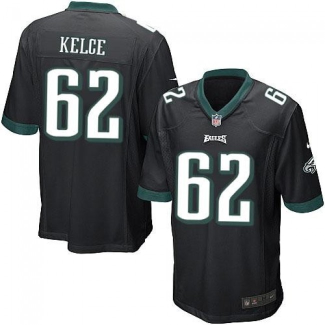 Philadelphia Eagles #62 Jason Kelce Black Alternate Youth Stitched NFL New Elite Jersey