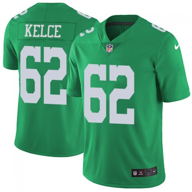 Philadelphia Eagles #62 Jason Kelce Green Youth Stitched NFL Limited Rush Jersey