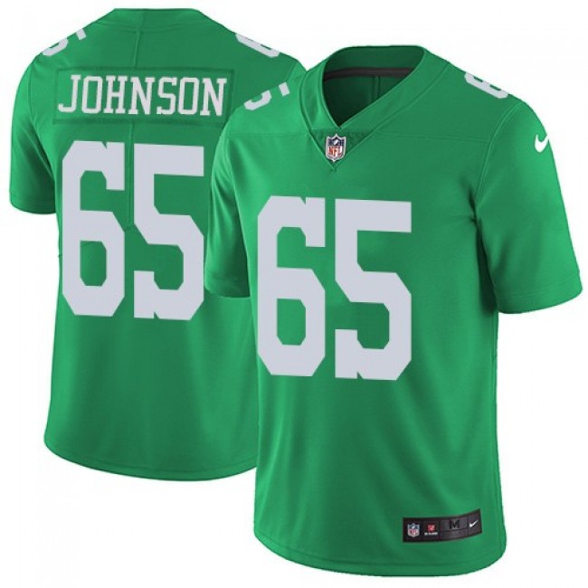 Philadelphia Eagles #65 Lane Johnson Green Youth Stitched NFL Limited Rush Jersey