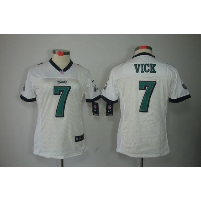 Women's Eagles #7 Michael Vick White Stitched NFL Limited Jersey