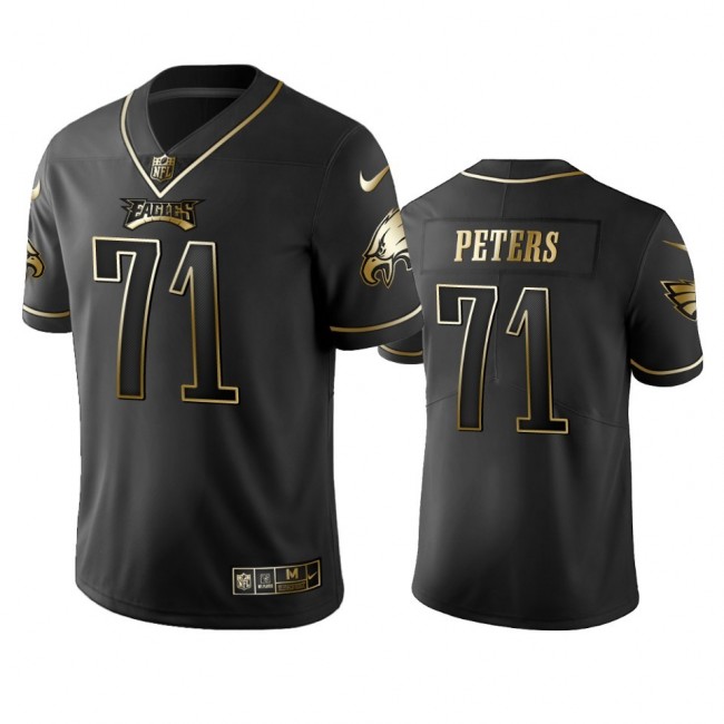 Nike Eagles #71 Jason Peters Black Golden Limited Edition Stitched NFL Jersey