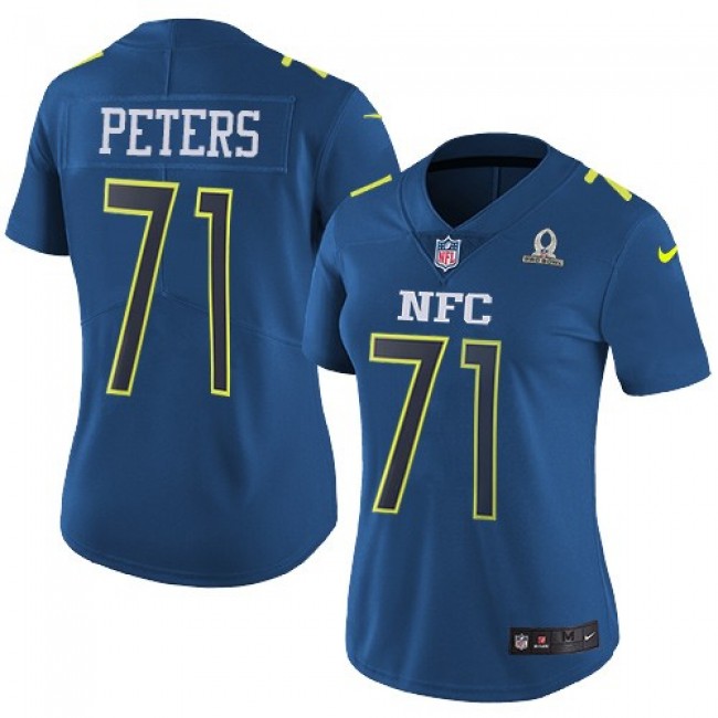 Women's Eagles #71 Jason Peters Navy Stitched NFL Limited NFC 2017 Pro Bowl Jersey