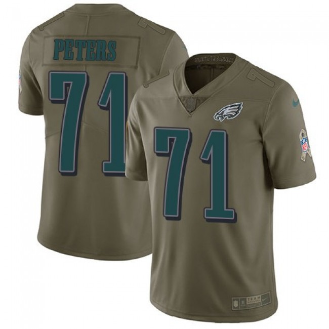 Philadelphia Eagles #71 Jason Peters Olive Youth Stitched NFL Limited 2017 Salute to Service Jersey