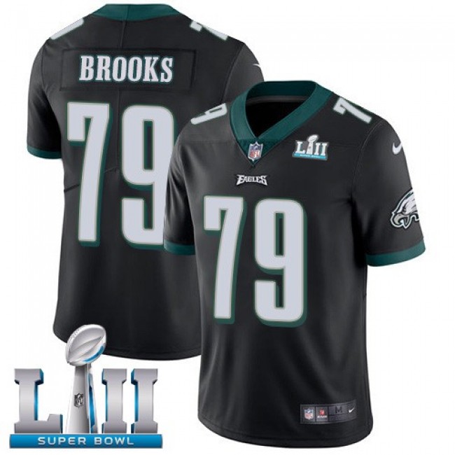 Philadelphia Eagles #79 Brandon Brooks Black Alternate Super Bowl LII Youth Stitched NFL Vapor Untouchable Limited Jersey