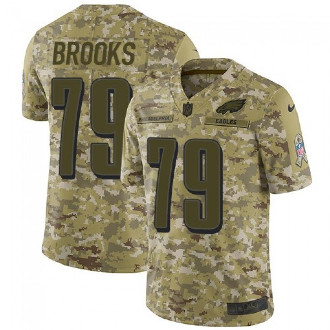 Nike Eagles #79 Brandon Brooks Camo Men's Stitched NFL Limited 2018 Salute To Service Jersey