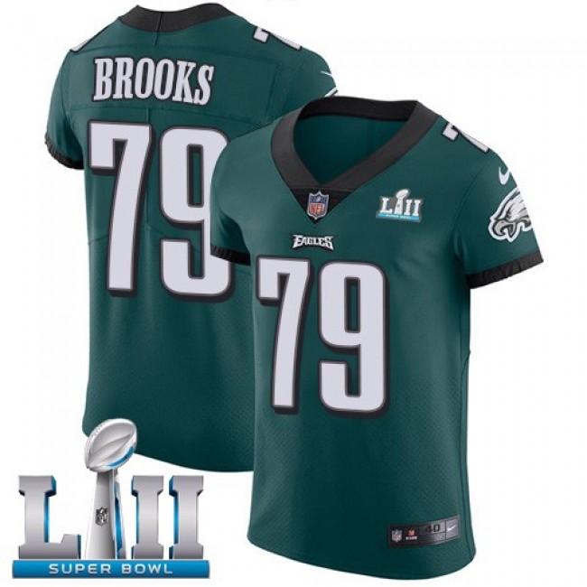 Nike Eagles #79 Brandon Brooks Midnight Green Team Color Super Bowl LII Men's Stitched NFL Vapor Untouchable Elite Jersey