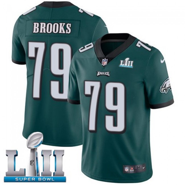 Nike Eagles #79 Brandon Brooks Midnight Green Team Color Super Bowl LII Men's Stitched NFL Vapor Untouchable Limited Jersey
