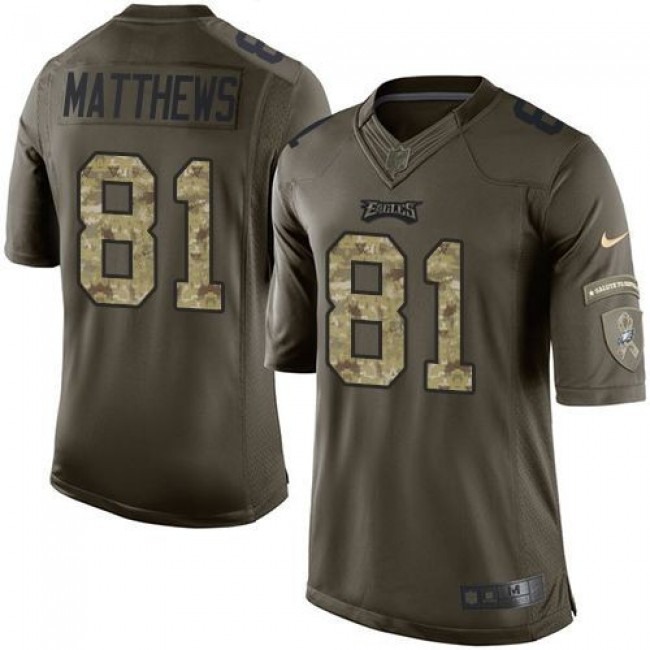 Philadelphia Eagles #81 Jordan Matthews Green Youth Stitched NFL Limited Salute to Service Jersey