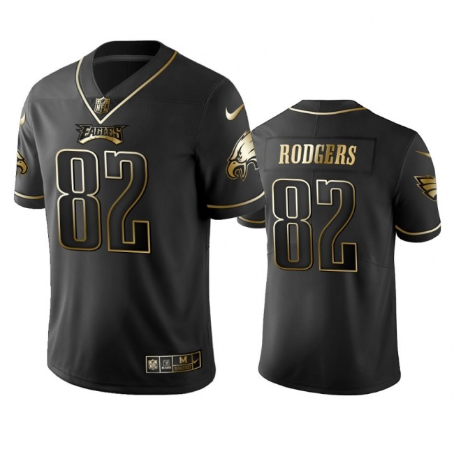 Nike Eagles #82 Richard Rodgers Black Golden Limited Edition Stitched NFL Jersey