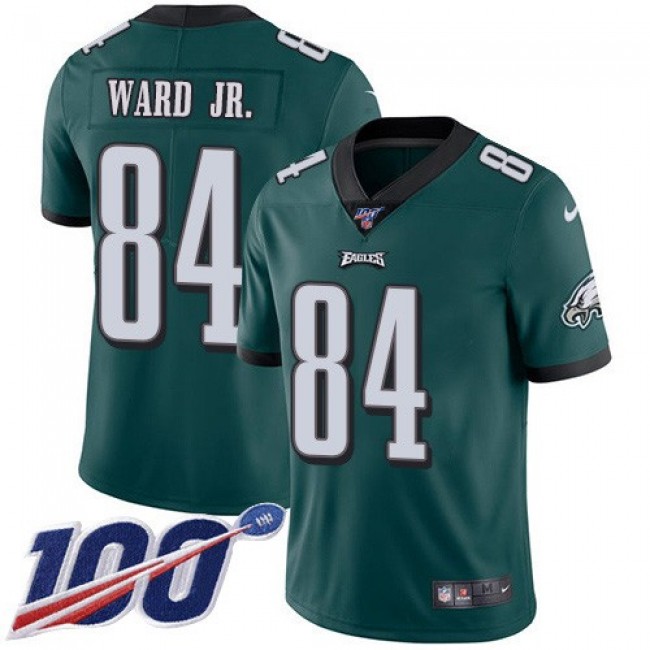 Nike Eagles #84 Greg Ward Jr. Green Team Color Men's Stitched NFL 100th Season Vapor Untouchable Limited Jersey