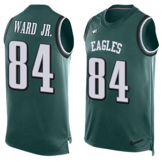 Nike Eagles #84 Greg Ward Jr. Green Team Color Men's Stitched NFL Limited Tank Top Jersey