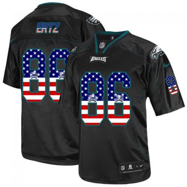 Nike Eagles #86 Zach Ertz Black Men's Stitched NFL Elite USA Flag Fashion Jersey