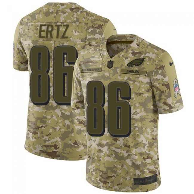 Nike Eagles #86 Zach Ertz Camo Men's Stitched NFL Limited 2018 Salute To Service Jersey