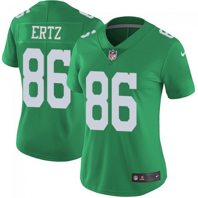 Women's Eagles #86 Zach Ertz Green Stitched NFL Limited Rush Jersey