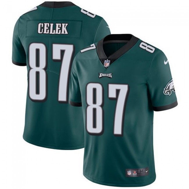 Philadelphia Eagles #87 Brent Celek Midnight Green Team Color Youth Stitched NFL Vapor Untouchable Limited Jersey