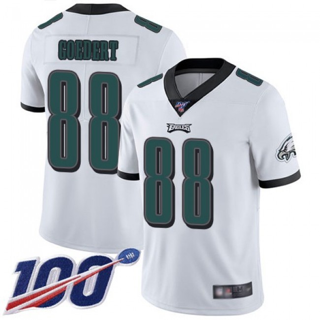 Nike Eagles #88 Dallas Goedert White Men's Stitched NFL 100th Season Vapor Limited Jersey