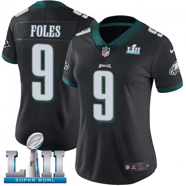 Women's Eagles #9 Nick Foles Black Alternate Super Bowl LII Stitched NFL Vapor Untouchable Limited Jersey