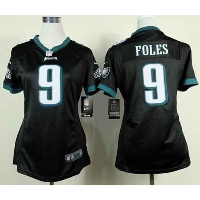 Women's Eagles #9 Nick Foles Black Alternate Stitched NFL New Elite Jersey