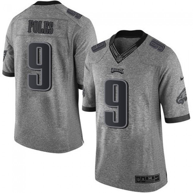 Nike Eagles #9 Nick Foles Gray Men's Stitched NFL Limited Gridiron Gray Jersey