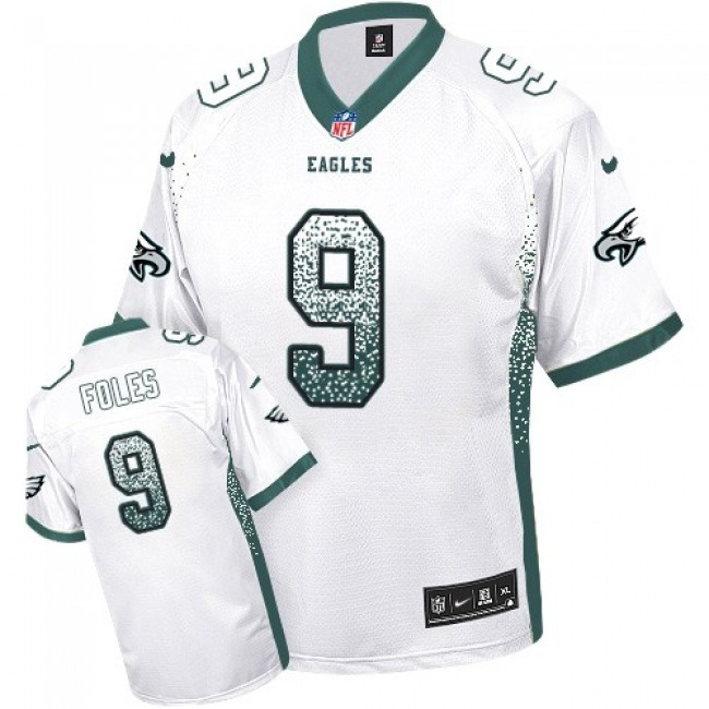 Nike Eagles #9 Nick Foles White Men's Stitched NFL Elite Drift Fashion Jersey