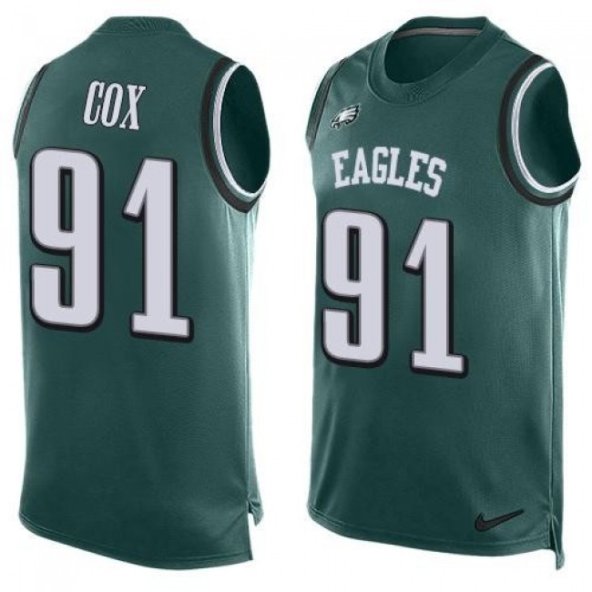 Nike Eagles #91 Fletcher Cox Midnight Green Team Color Men's Stitched NFL Limited Tank Top Jersey