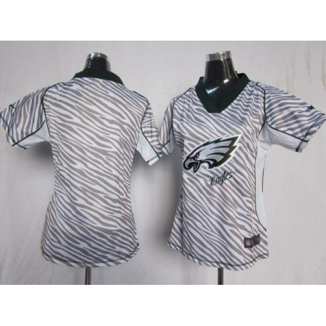 Women's Eagles Blank Zebra Stitched NFL Elite Jersey