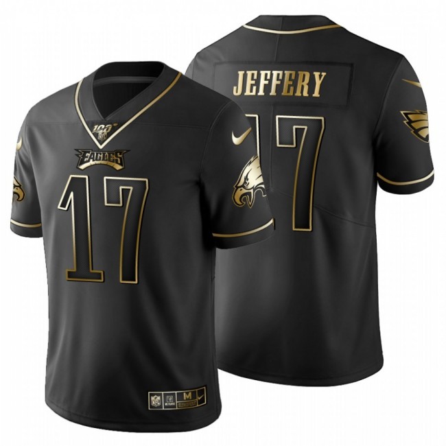 Philadelphia Eagles #17 Alshon Jeffery Men's Nike Black Golden Limited NFL 100 Jersey