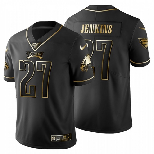 Philadelphia Eagles #27 Malcolm Jenkins Men's Nike Black Golden Limited NFL 100 Jersey